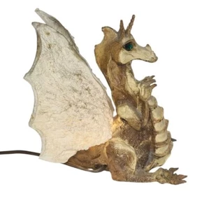 Vtg Dragon Accent Lamp Light Magical Wizardry 3D Green Eyes Nite Lite Dragons - Picture 1 of 13