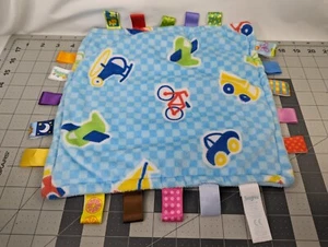 Taggies Blue Lovey Sicherheitsdecke Fahrzeuge LKW Flugzeug Boot Hubschrauber - Bild 1 von 4