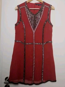 French Connection, Seiden Kleid, Shift Kleid, Boho, Cocktail, Gr. 12(40),Neuw. - Bild 1 von 10
