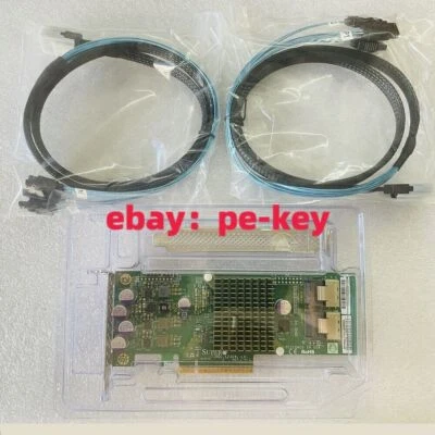 Supermicro AOC-S2308L-L8i (9207-8I) PCIe 6Gbps HBA P20 IT Mode + 8087 SATA cable - Image 1 of 4