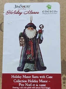 Jim Shore Heartwood Creek Holiday Manor Santa with Cane Hanging Orn 6012887 - Picture 1 of 4