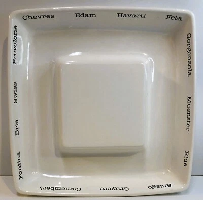 Mud Pie Circa Cheese Server Set Square Platter White Charcuterie 2015 - Image 1 of 4