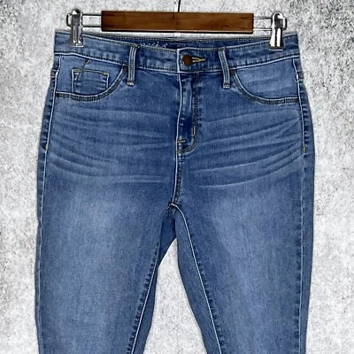 Mossimo womens distressed high rise jegging size 4 power stretch light wash - Image 1 of 4