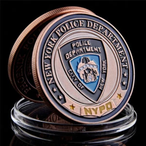 Saint Michael Bronze Challenge Coin Military USA New York Department Police - Picture 1 of 11