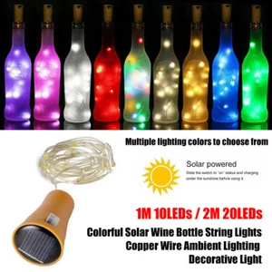 Bunte Solar Weinflasche String Lights Kupferdraht Dekoratives Licht - Bild 1 von 31