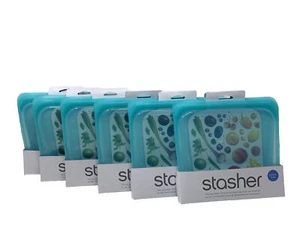 Stasher Sandwich Bag Reusable Silicone Storage Bag-Lot of 6-NEW! - Picture 1 of 3