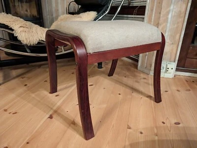 Hocker Stoff Vintage 60er Fußhocker Retro Ottomane Danish Pouf Westnofa Ära B23 - Bild 1 von 4