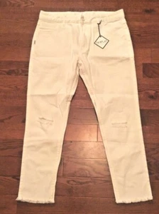 Neu mit Etikett Fairplay weiße Herrenjeans Größe 32 ausgefranste Knöchelhose neu - Bild 1 von 9