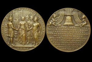 KARL GOETZ: Bronze-Medaille 1925. AUF DIE 1000-JAHRFEIER DER RHEINLANDE. - Bild 1 von 2