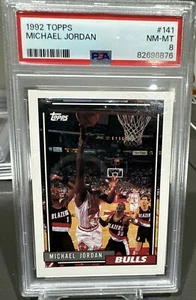 1992 Topps #141 GOLD Michael Jordan PSA 8 ๐ฅ TOPPS GOLD ๐ฅ Chicago Bulls ๐ - Picture 1 of 5
