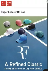 Roger Federer RF Logo Official Uniqlo Tennis Cap Brandneu Sehr Selten Stunner - Bild 1 von 5