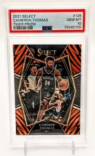 2021-22 Select Cameron Thomas Tiger Premier Rookie Card SSP PSA 10 (Pop 1)