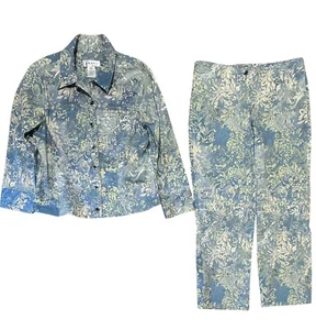 Susan Bristol Women's Pant & Jacket Set Beaded Jacket PocketsStretch Sz Medium - Picture 1 of 5
