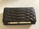 Charming Charlie Wallet On Chain Crossbody Clutch, Pewter Faux Leather Quilted