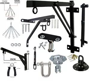 Boxing Heavy Duty Punch Bag Wall Bracket Steel Mount Hanging Stand Hook Chains V - Picture 1 of 45