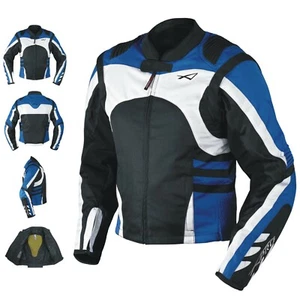Giacca Moto Tessuto Cordura Manica Staccabile Racing Sport Touring Blue - Imagen 1 de 15