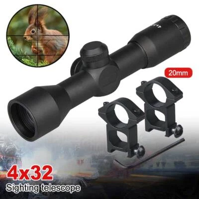 Red&Green Sniper 4X32 Compact Scope Crossbow Optics 22mm Tube Rings - Image 1 of 4