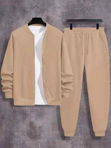 Mens 2XL BIG Tracksuit 2 Piece Casual Pants zip Jacket Sweatsuit Sweatshirt Set - Picture 1 of 4