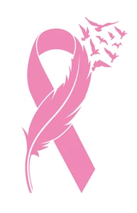 Cinta de cáncer pluma/con palomas concientización sobre el cáncer de mama calcomanía de vinilo/pegatina - Imagen 1 de 4