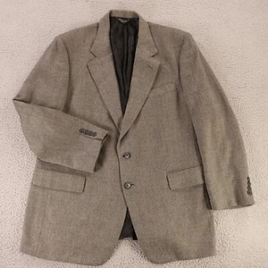 VTG Tweed Jacket XL Gray Black Barleycorn 100% Wool Blazer Made in USA 46R - Picture 1 of 20