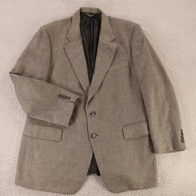 VTG Tweed Jacket XL Gray Black Barleycorn 100% Wool Blazer Made in USA 46R - Image 1 of 4