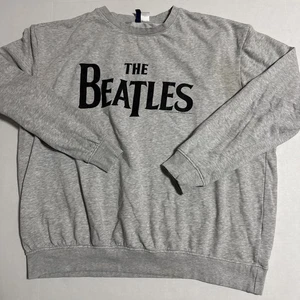 Divided By H&M Mens Sweatshirt Size XL Heather Gray Graphic The Beatles Pullover - Picture 1 of 3