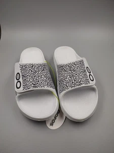 OOFOS OOAHH Sport Flex Limited Slides ~ Hombre’s 11 / Mujer’s 13 ~ Blanco Laberinto - Imagen 1 de 21