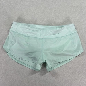 Pantaloncini Lululemon Speed Up donna 10 verde chiaro come nuovi foderati zip tasca atletica* - Foto 1 di 17