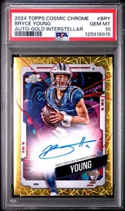 2024 Topps Cosmic Chrome Bryce Young Autographs Gold Interstellar /50 PSA 10 - Bild 1 von 2
