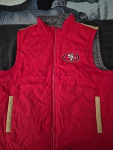 Vintage San Francisco 49ers Vest Large Red Gray Reversible GIII NFL Football 2XL - Picture 1 of 6