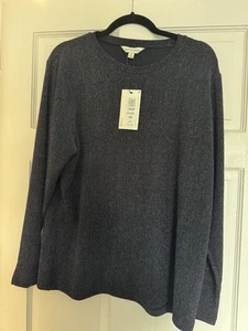 M&S Autograph Lovely Long Sleeve Top Size 18 Silver Mix RRP £29.50 - Picture 1 of 6