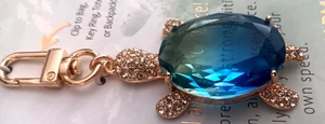 SEA TURTLE Jewel Crystal Handbag Backpack Purse Charm Key Chain NWT - Picture 1 of 5