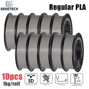 10 Stück Regualr PLA grau GEEETECH 3D Drucker Filament 1 kg/Rolle 1,75 mm Verbrauchsmaterial - Bild 1 von 7