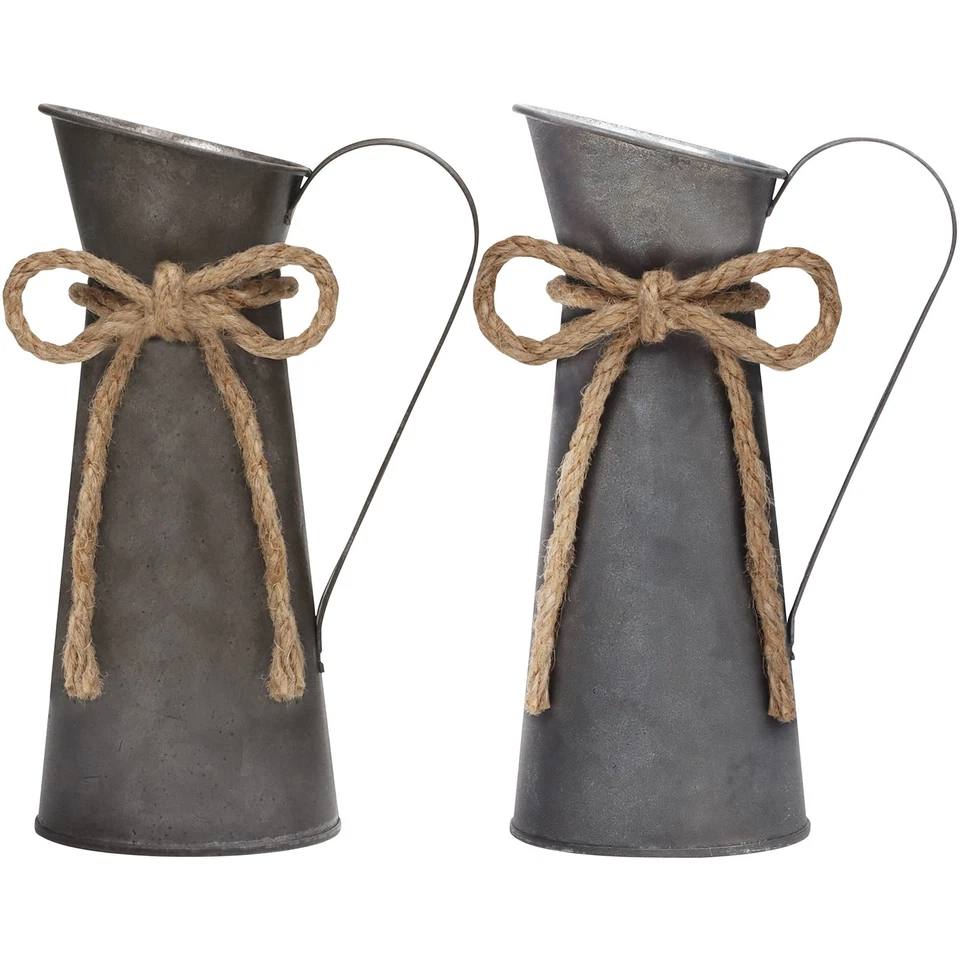 Rustikale Deko Milchkannen aus Metall (2 Stück) - B8.3 x H20 cm - Bild 1 von 4