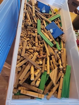 Large Lot 450+ Original Lincoln Logs Wooden Toys  - Image 1 of 4