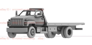 3D Printed 1/72 United States  GMC Topkick C7500 Flatbed Trailer Unpainted// - Picture 1 of 6