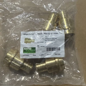 Matco Norca 5pc 1” Press x 1” Pex F1807 Adapter Brass Lead Free PPXA0505LF - Picture 1 of 4