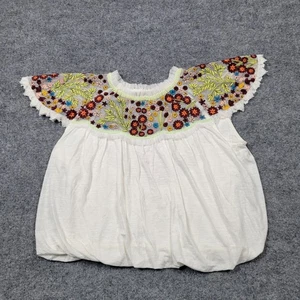 Top Free People Mujer Pequeño Bordado Boho Floral Malla Yugo Festival Informal - Imagen 1 de 12