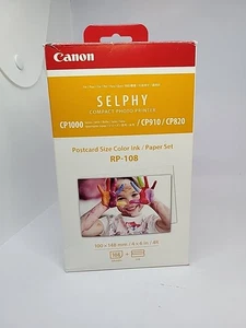 Canon, RP-108, Postkartenformat Farbe Tintenpatrone Papier Set, CP1000 NEU VERSIEGELT - Bild 1 von 7