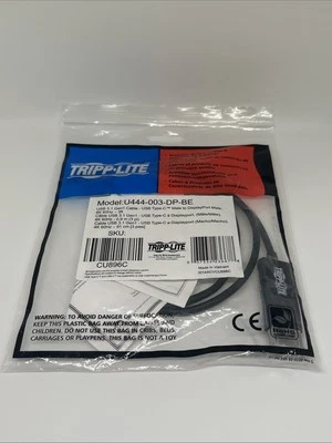 Tripp Lite U444-003-DP-BE 3ft USB 3.1-C to DisplayPort Adapter M/M 4k 60hz Black - Image 1 of 4