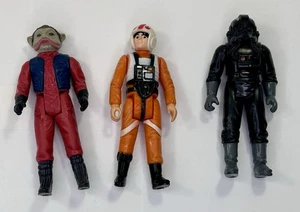 Lot of 3 Pilots Luke Skywalker X-wing, Nien Nunb, Tie Vintage Kenner Star Wars - Picture 1 of 12