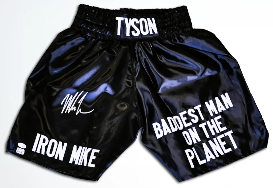 Mike Tyson Signed Boxing Trunks JSA & Tyson Hologram Authentic Iron Mike - Image 1 of 2