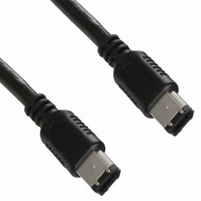 6-Pin to 6 Pin IEEE 1394 FireWire Data Cable Cord Male to Male 6 ft. Black - Image 1 of 2