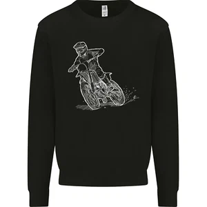 Motocross Bike Line Drawing Dirt bike MotoX Kids Sweatshirt Jumper - Picture 1 of 92