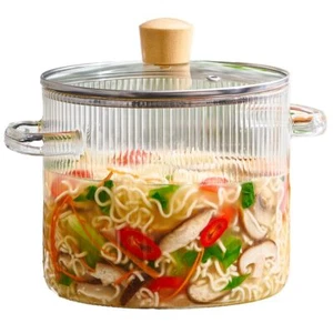 Glass Cooking Pot with Lid - 2L68oz Heat Resistant Borosilicate Glass Cookwar... - Picture 1 of 6