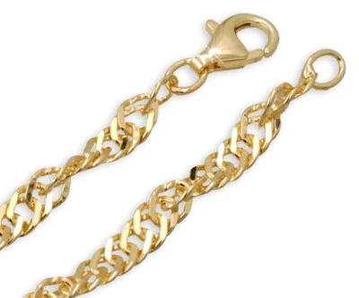 925 ECHT SILBER vergoldet *** Singapurkette gedreht 38-40-42-45-50-55-60 cm - Bild 1 von 4