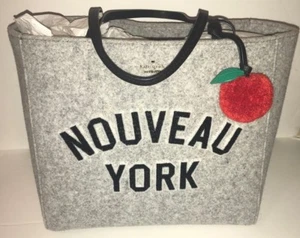 Kate Spade New York Nouveau York Hallie Tote Bag Purse Gray NWT - Picture 1 of 4