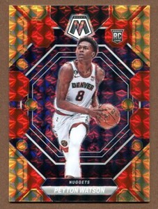 Peyton Watson 2022-23 Mosaic Rookies Choice Fusion Red and Yellow RC 07/88 #221