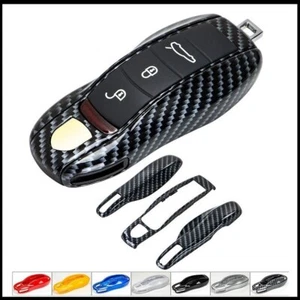 Funda de repuesto lateral con llave remota de fibra de carbono 3 piezas para Porsche - Imagen 1 de 9