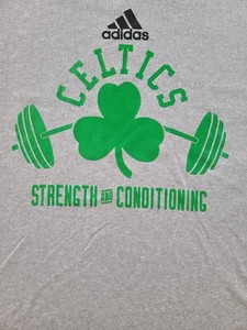 Boston Celtics Gray Adidas Strength And Conditioning Large Tee 22 X 24 New - Picture 1 of 9
